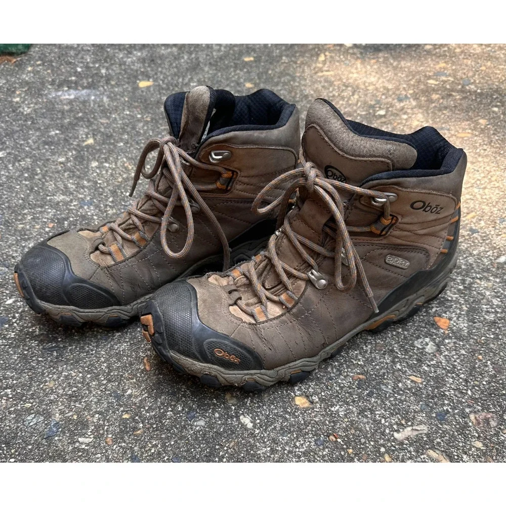 Oboz Bridger Mid Waterproof Hiking Boots Men's 9.5 B-Dry Brown Leather Lace Up
